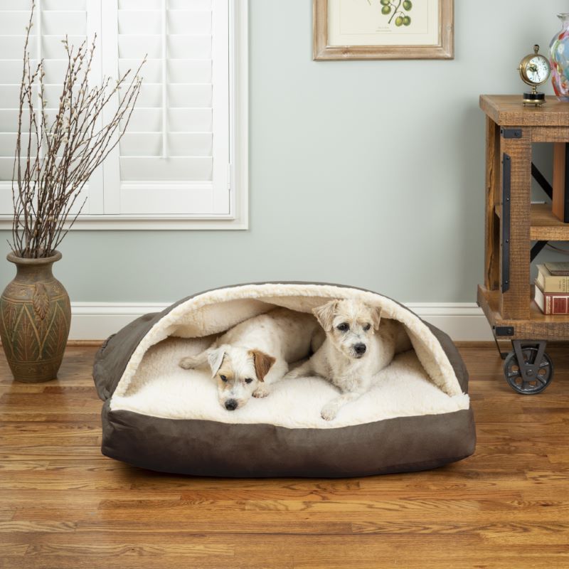 Cozy Cave® Rectangle Dog Bed - Dark Chocolate