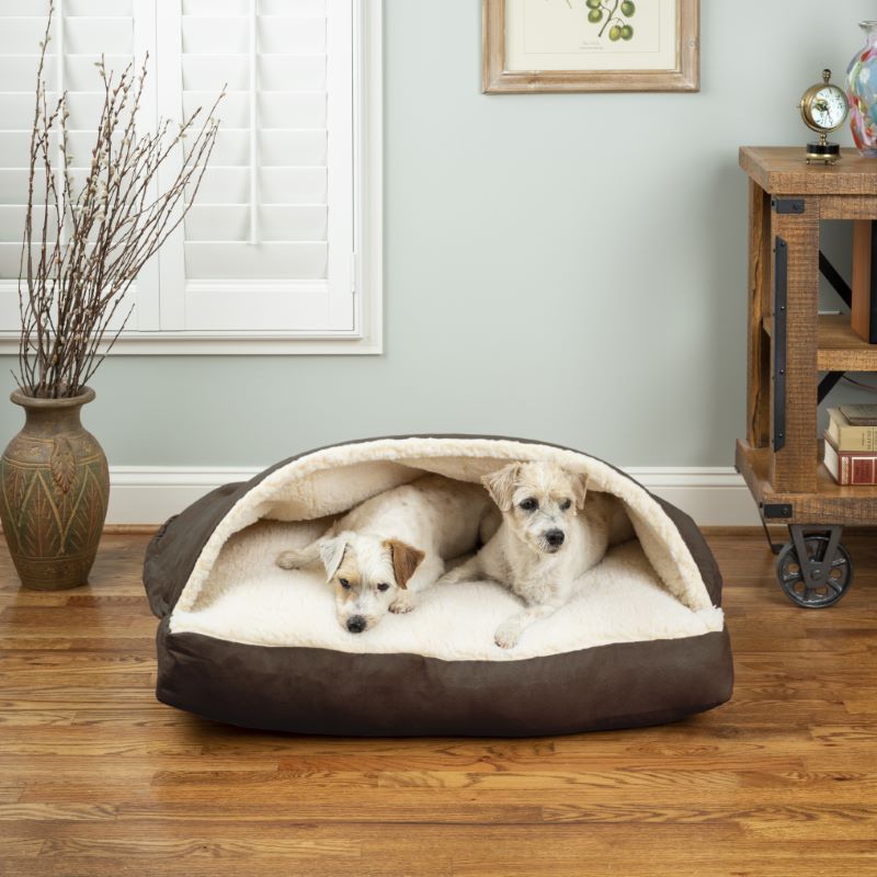 Cozy Cave® Rectangle Dog Bed - Hot Fudge