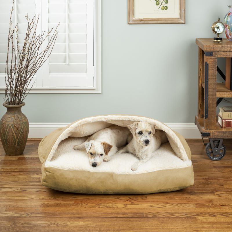 Cozy Cave® Rectangle Dog Bed - Khaki